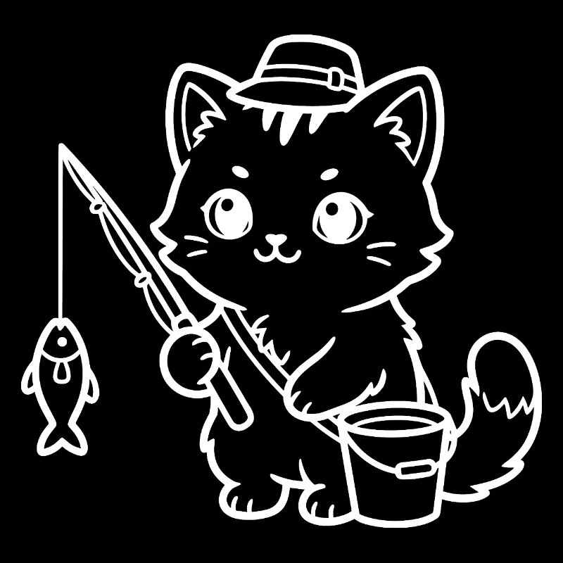 Pêche au chat de Kawaii