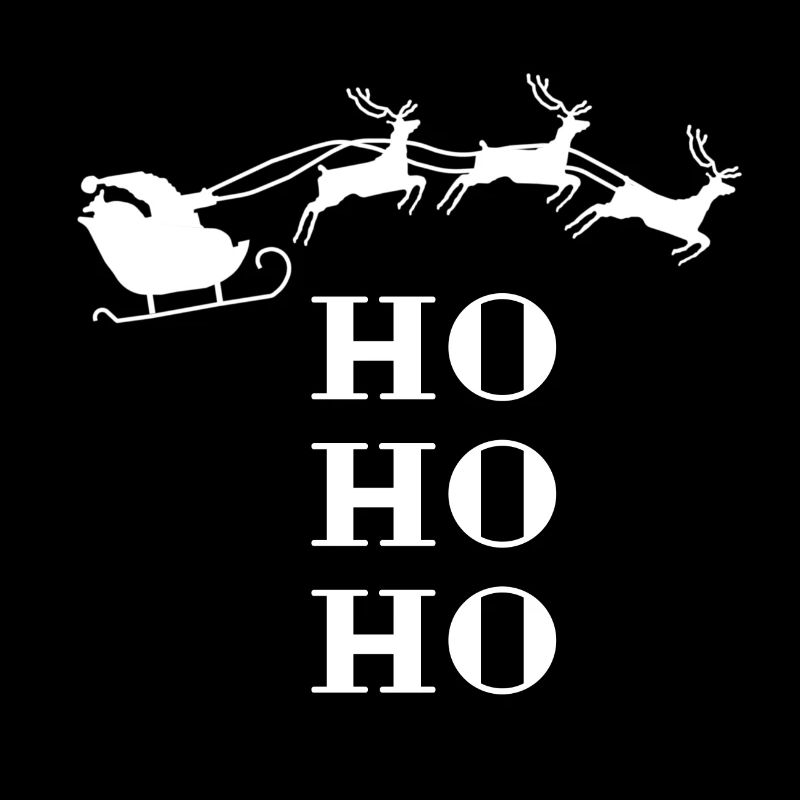 Weihnachtsmann mit Schlitten Ho Ho Ho Spruch