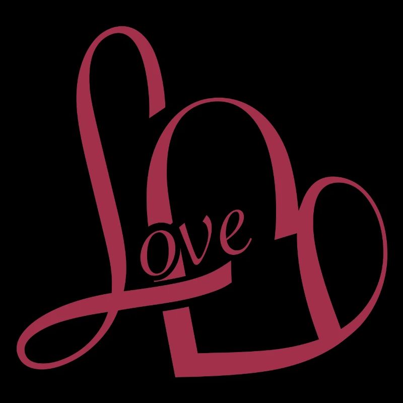 romantic Valentine's Day typography in red