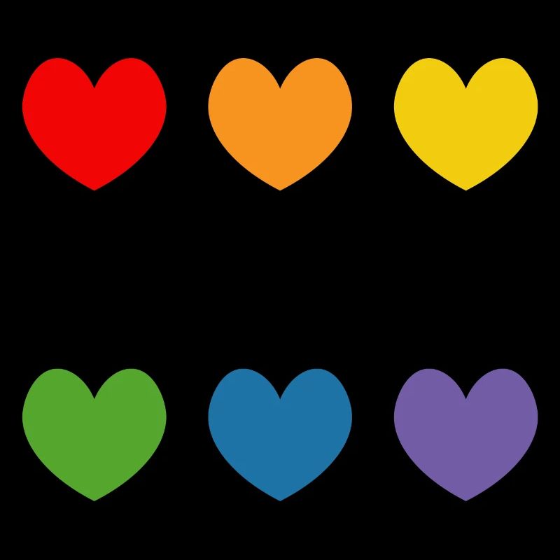 Regenbogenherzchen Braut schwarz