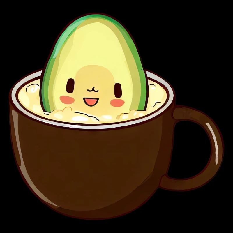 Avocado badet in Kaffee