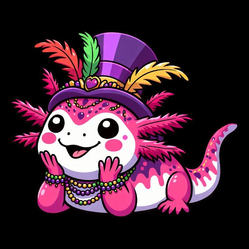 Mardi Gras Axolotl: Carnival Joy