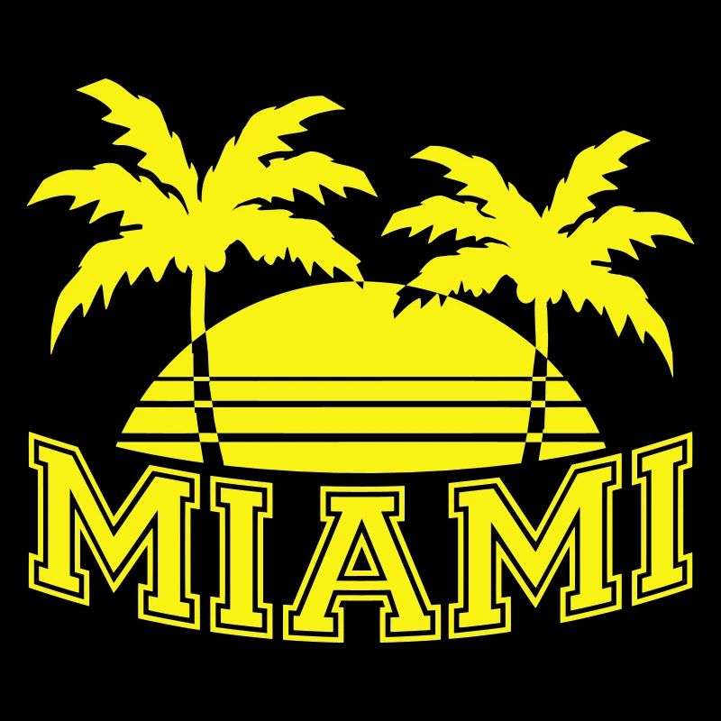 Miami États-Unis Palm Trees Beach Sun America Floride Logo