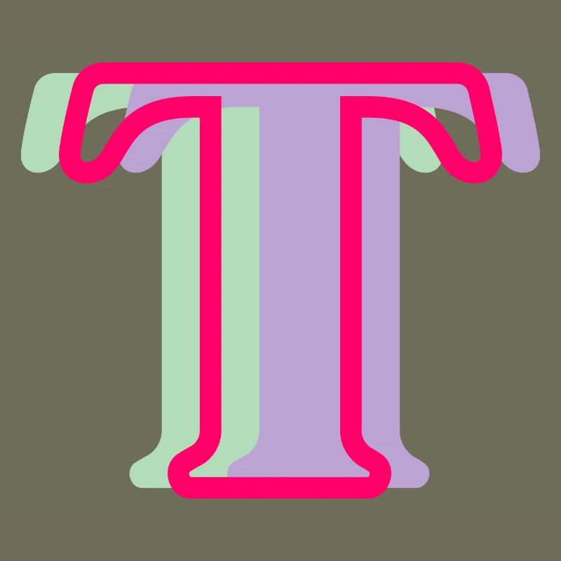 Multicolored letter t