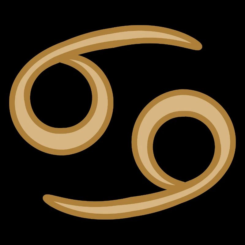 Symbole du zodiaque Cancer bicolore doré