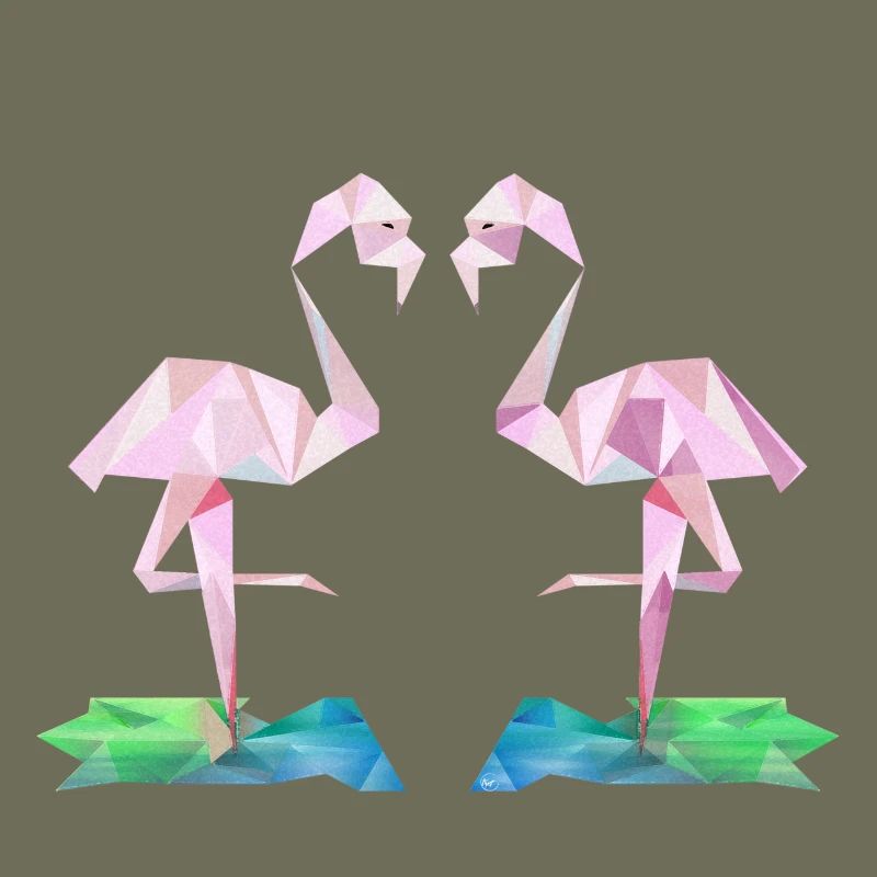 Flamingo low-poly