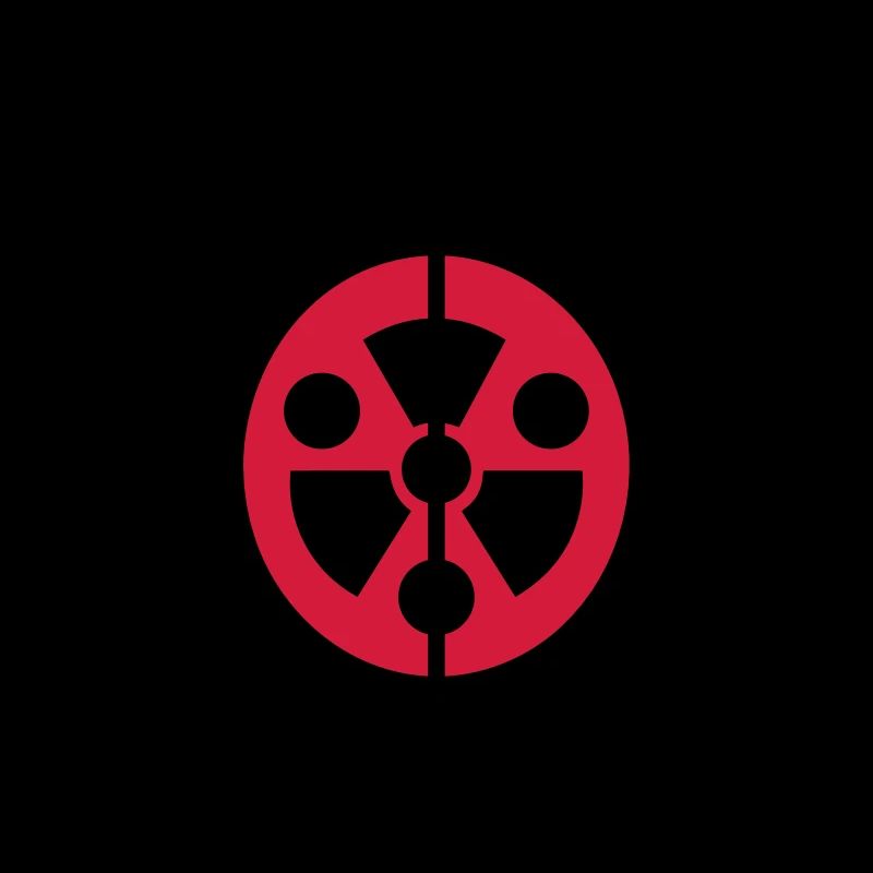 atom symbol radioactive danger danger warning hinwe