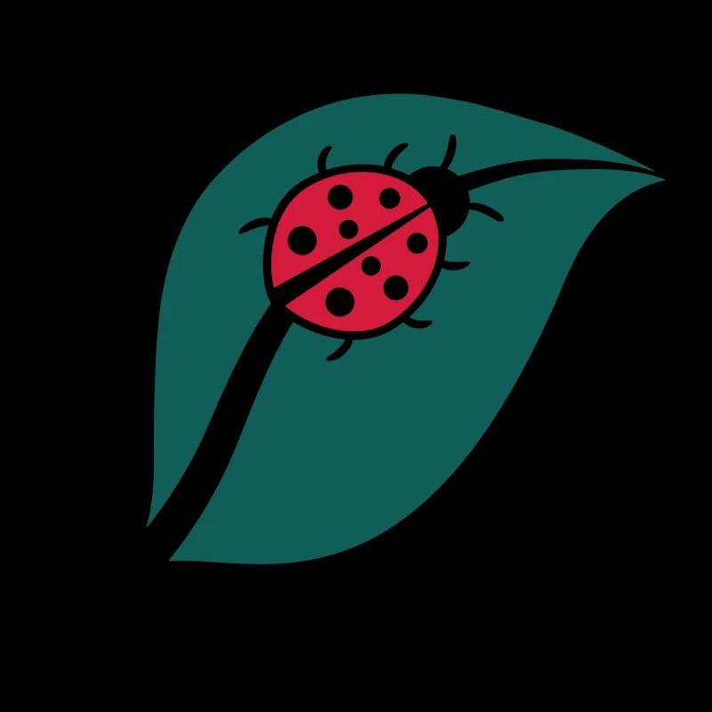 Petite coccinelle sur un dessin de la feuille