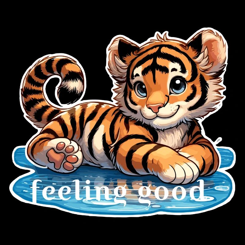 Bébé tigre qui se sent bien