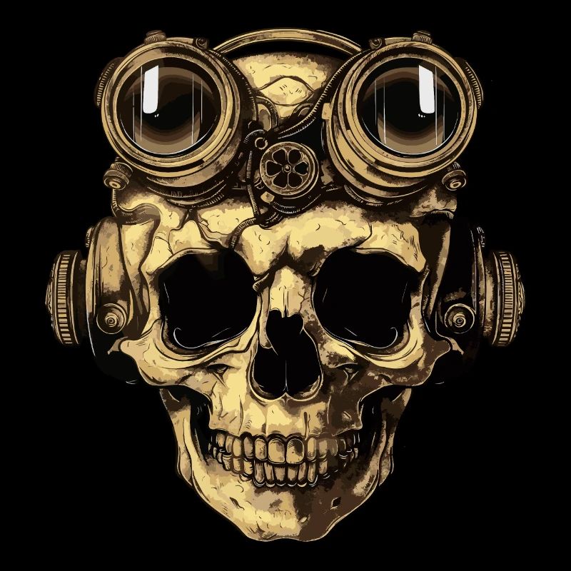 Dieselpunk Zombie Skull