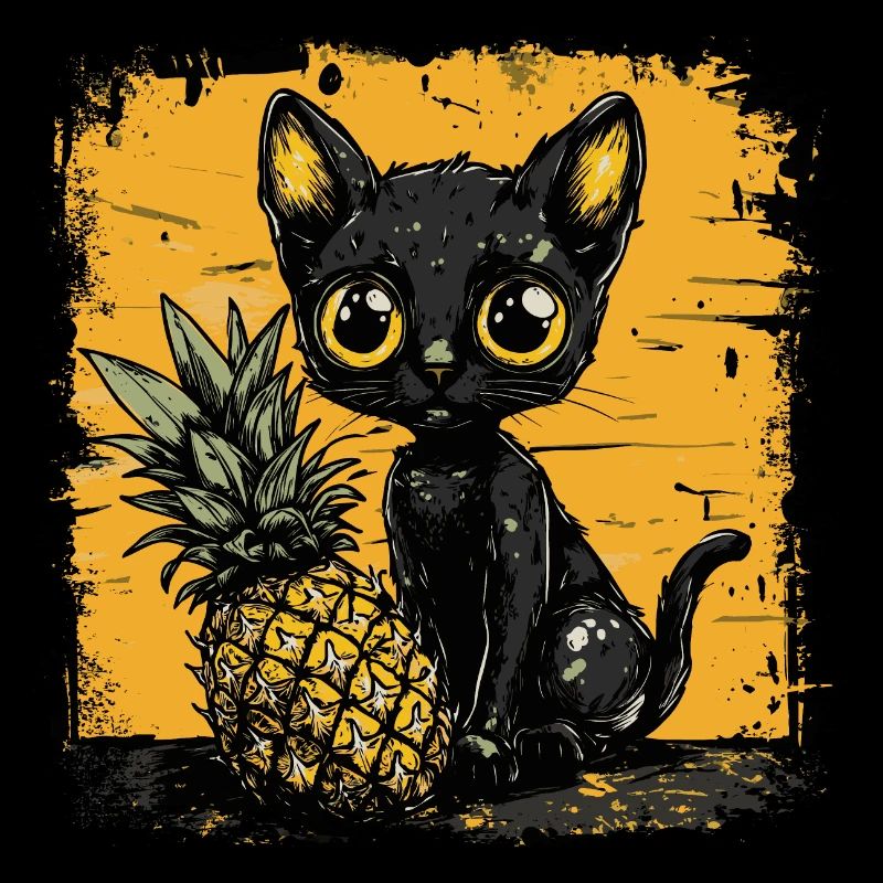 Ananas et chat