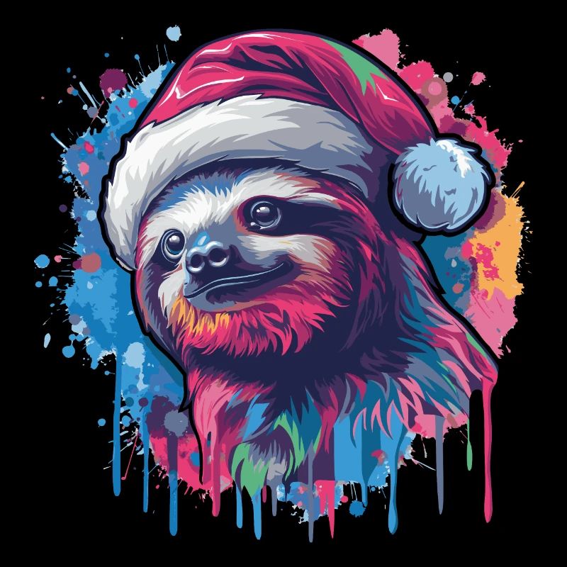Sloth celebrates Christmas