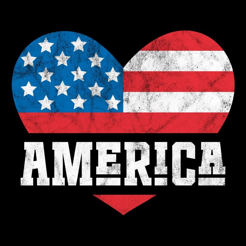 America Flag Heart