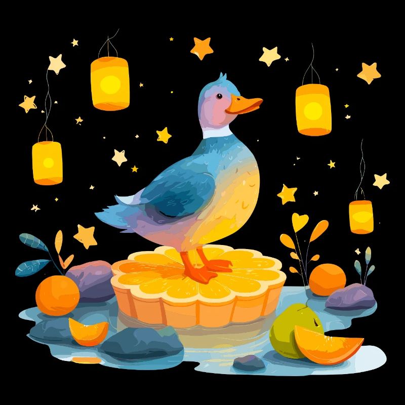Duck on citrus slice