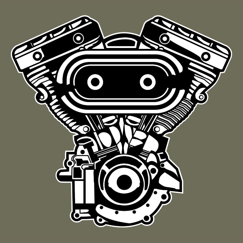 Motorrad Motor / Engine 02_schwarz
