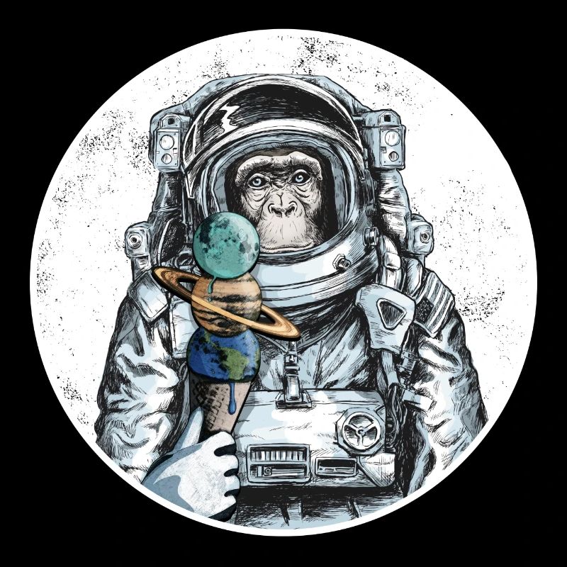 Affe Astronaut Schimpanse Mond Tier Eis Weltall