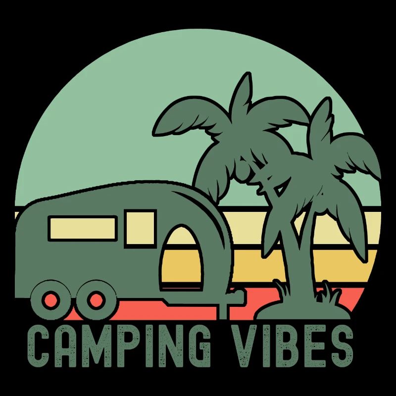 Retro Camping Vibes Illustration