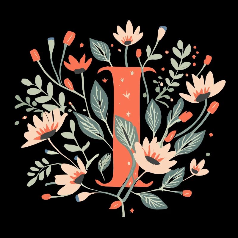 I typography floral
