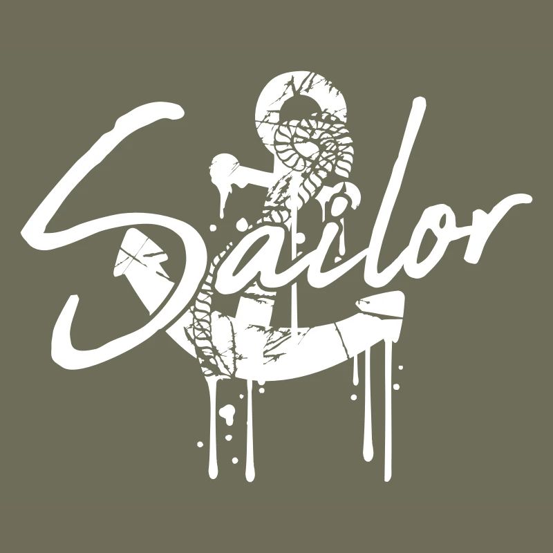 Sailor Anchor Graffiti Drop Sailing Text Saying