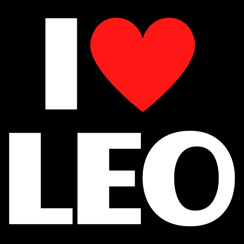 I love Leo Rotes Herz Romantischer Name Fan