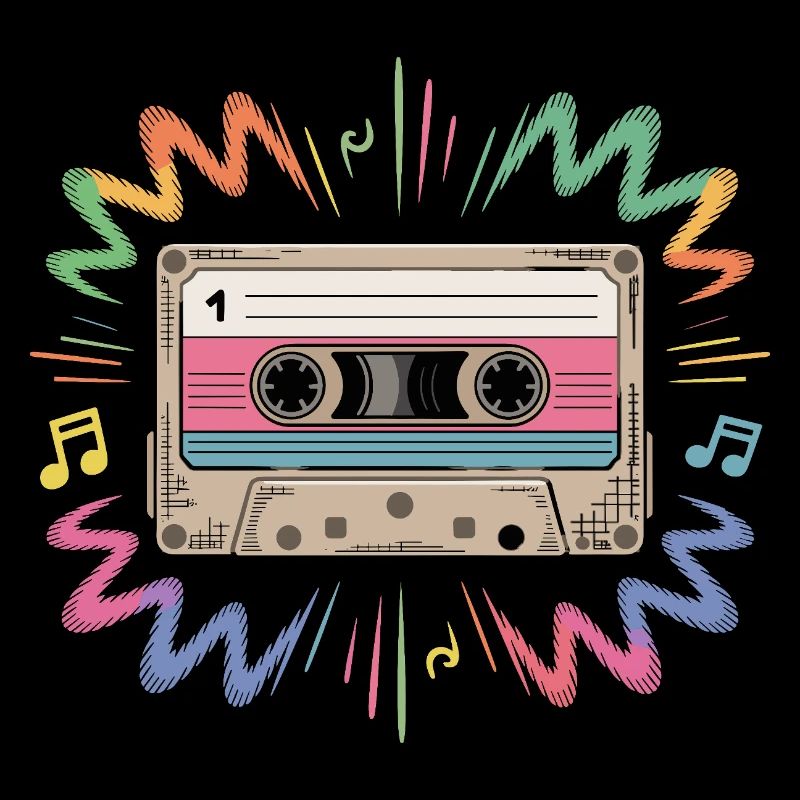 Retro Cassette 1 Mixtape 80s 90s Music