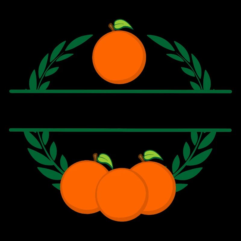 Orange dans une couronne de laurier avec des oranges orange