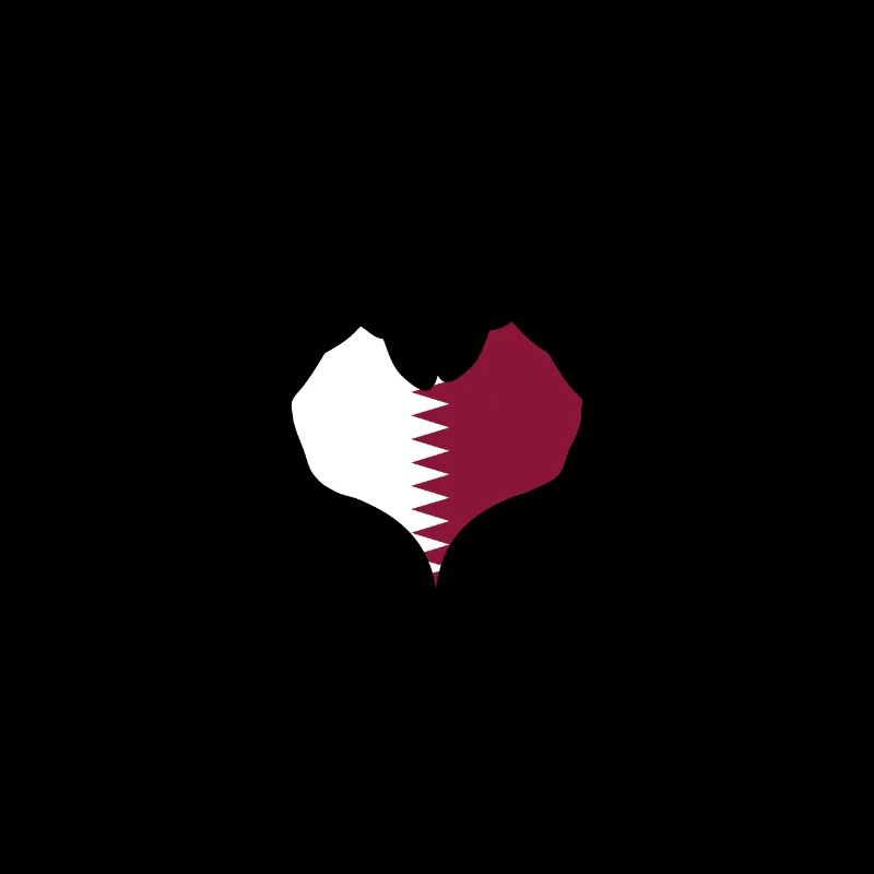 Qatar Flag Hands Heart Shape