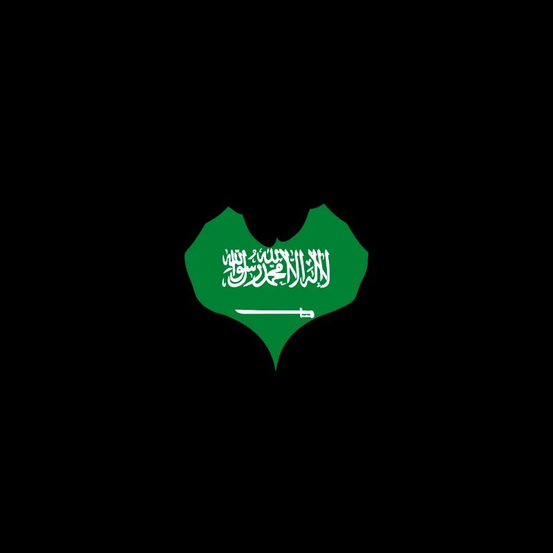 Saudi Arabia Flag Hands Heart Shape
