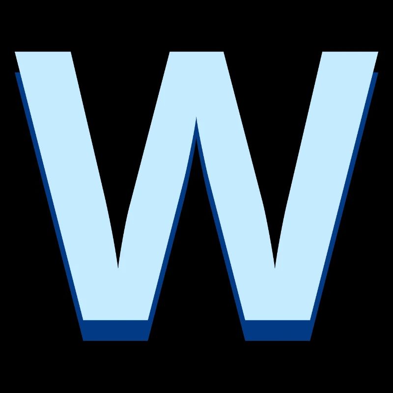 Lettre w bleu pop et moderne
