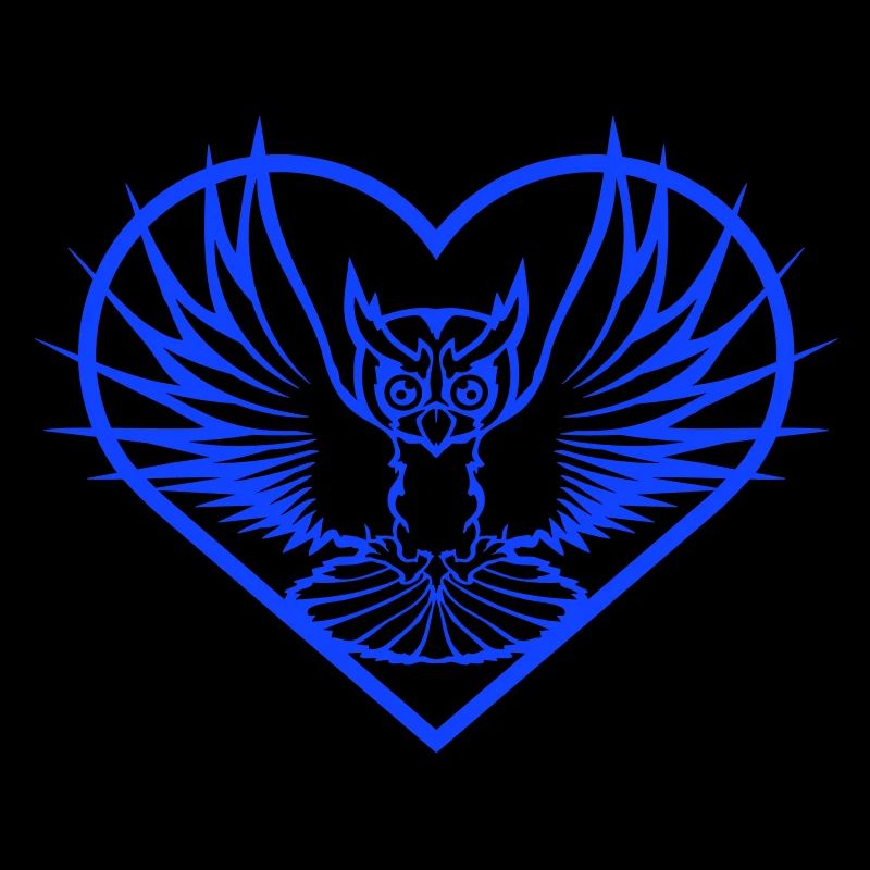 Owl Heart Symbol Shape Bird Love Eagle Owl Flying Cool