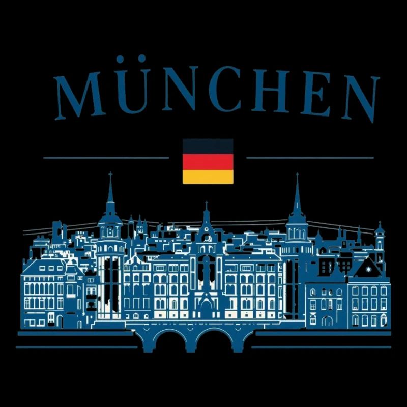 München Skyline: Bayern Souvenir Design