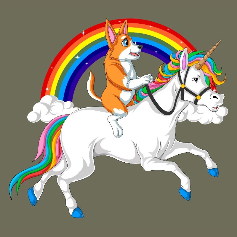 Corgi Riding Unicorn