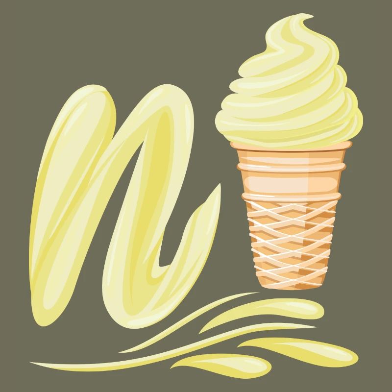 N'ice Softeis-Emoji mit Buchstaben N Vanille