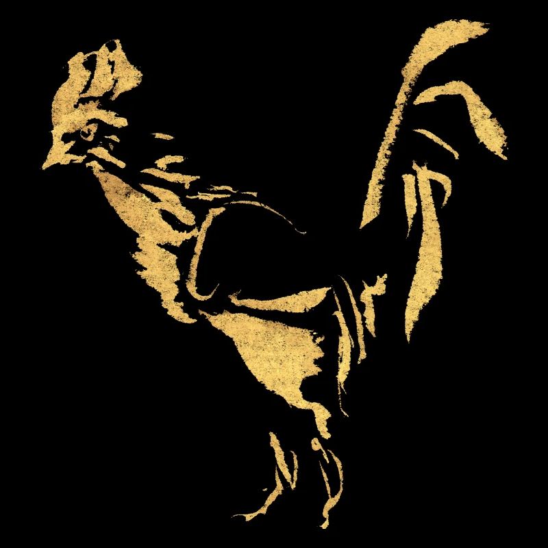 Rooster - Ink / Gold