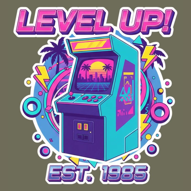 Level Up 1985 – Retro Arcade Automat Design
