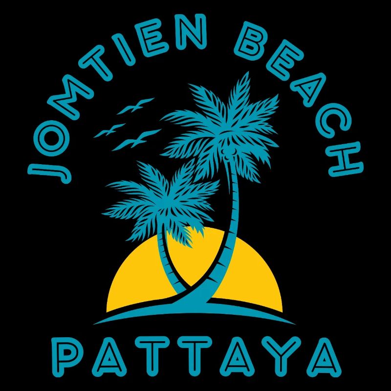 Pattaya Beach Palm Sunset