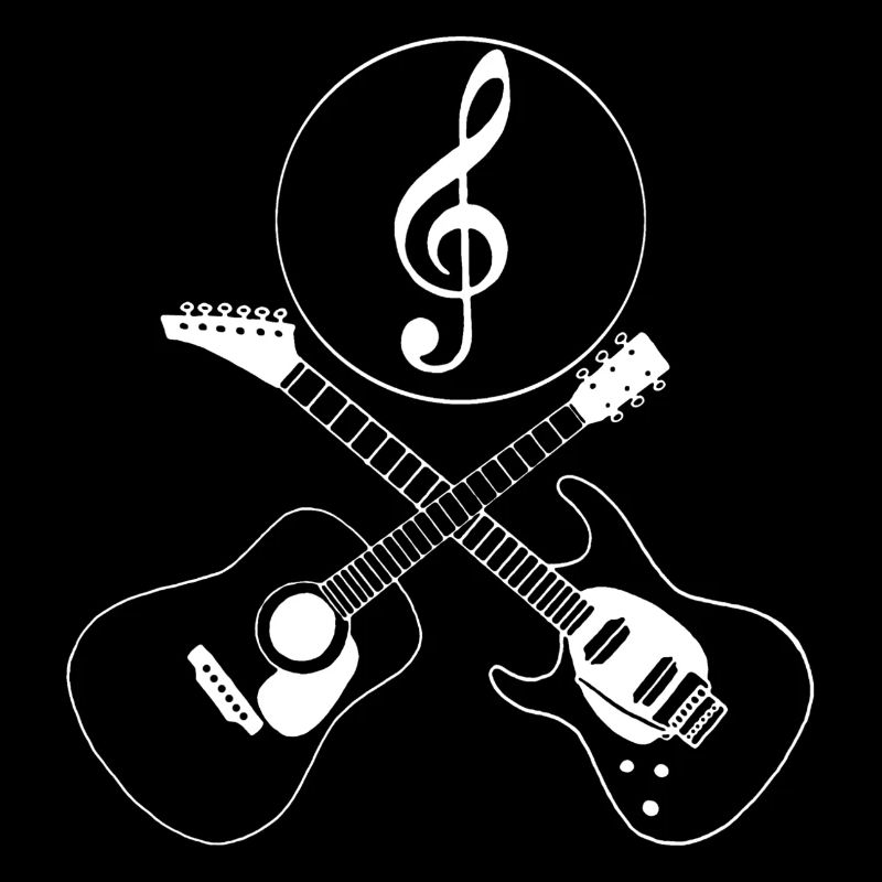 Guitares croisées et clé de sol