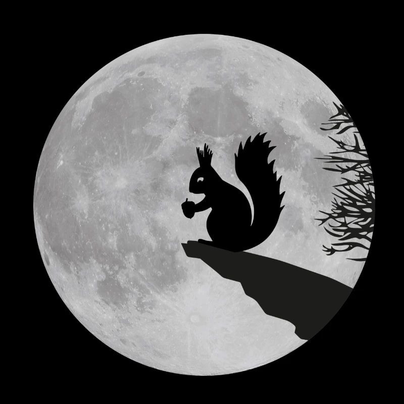 Nuit de pleine lune lune écureuils Acorn
