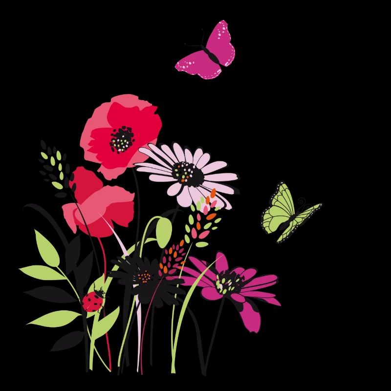 Blumen und Schmetterling