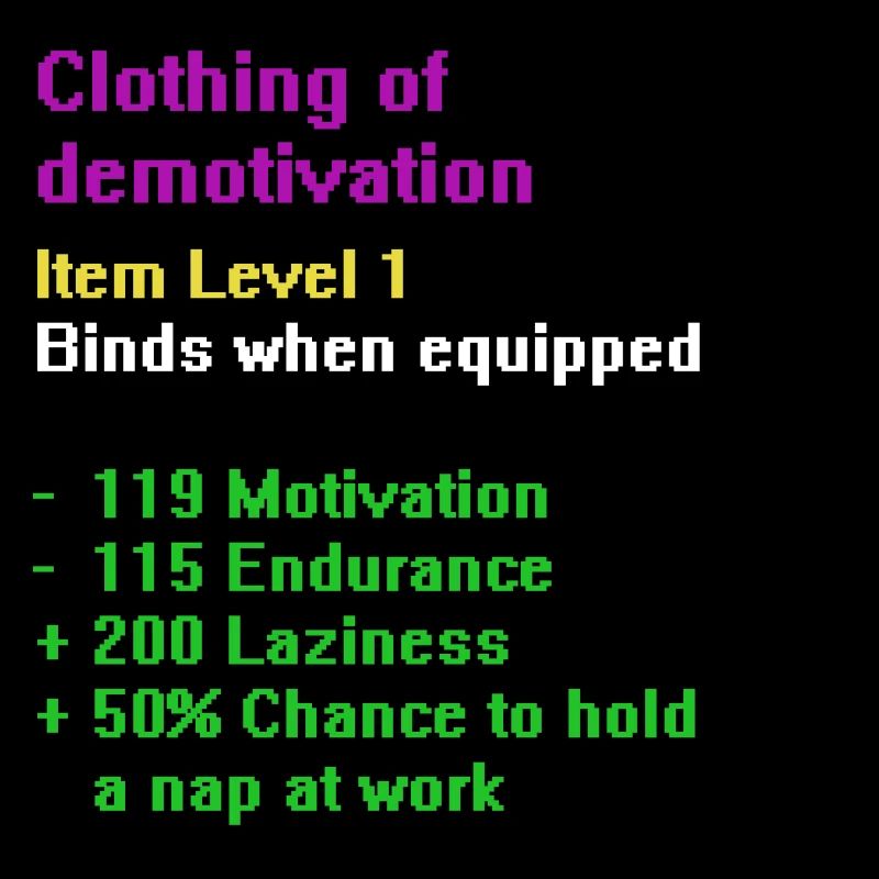 Vêtements de démotivation