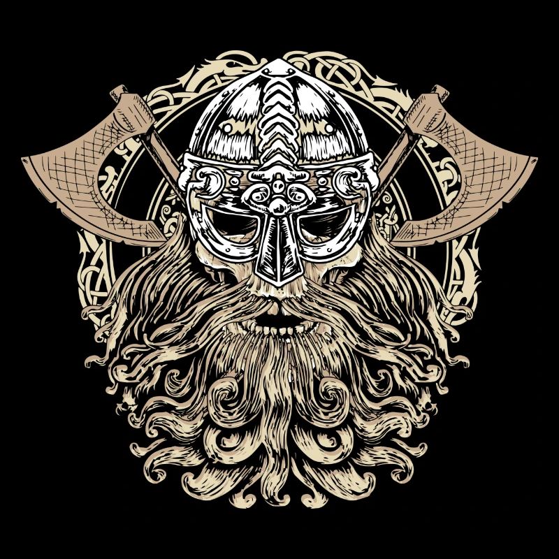 Wikinger Kopf Schädel Bart Walhalla Odin Geschenk