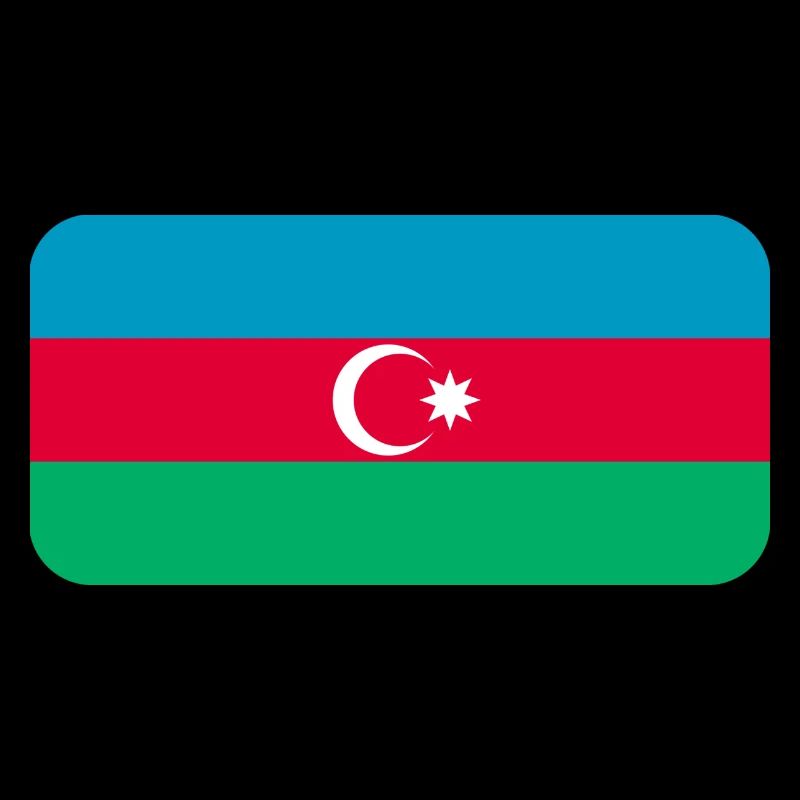AZERBAIJAN FLAG round corner 400 dpi