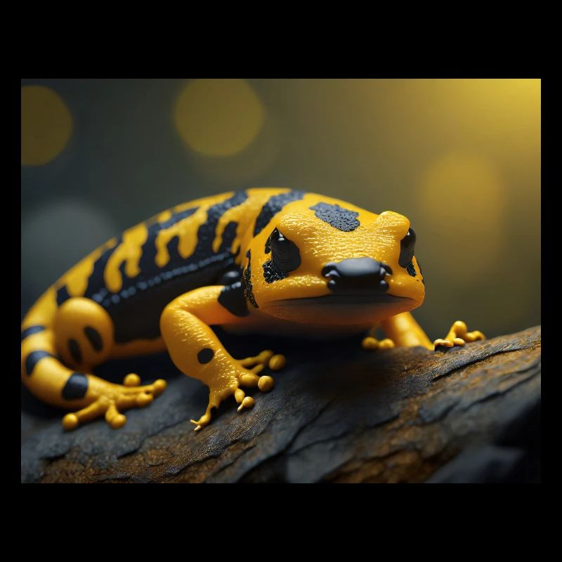 Cute animals doing hibernation – fire salamander
