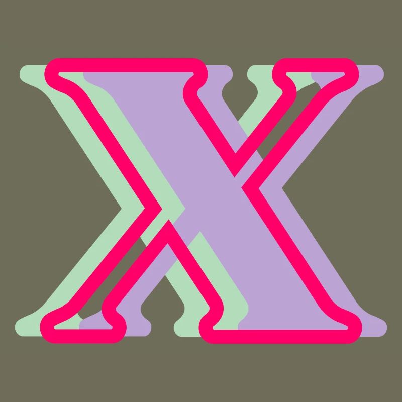 Lettre x multicolore