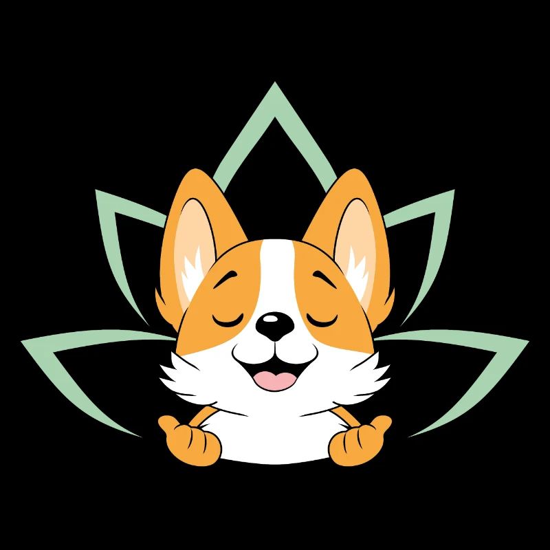 Méditer mignon chien Corgi