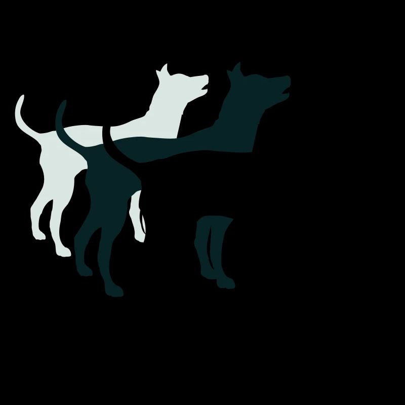 3 chiens silhouette équipe dangereuse équipage amis