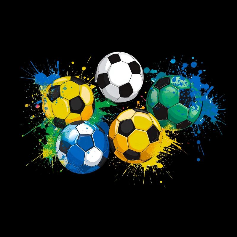 Fußball,Bälle,bunt,Graffiti,Malerei, illustration