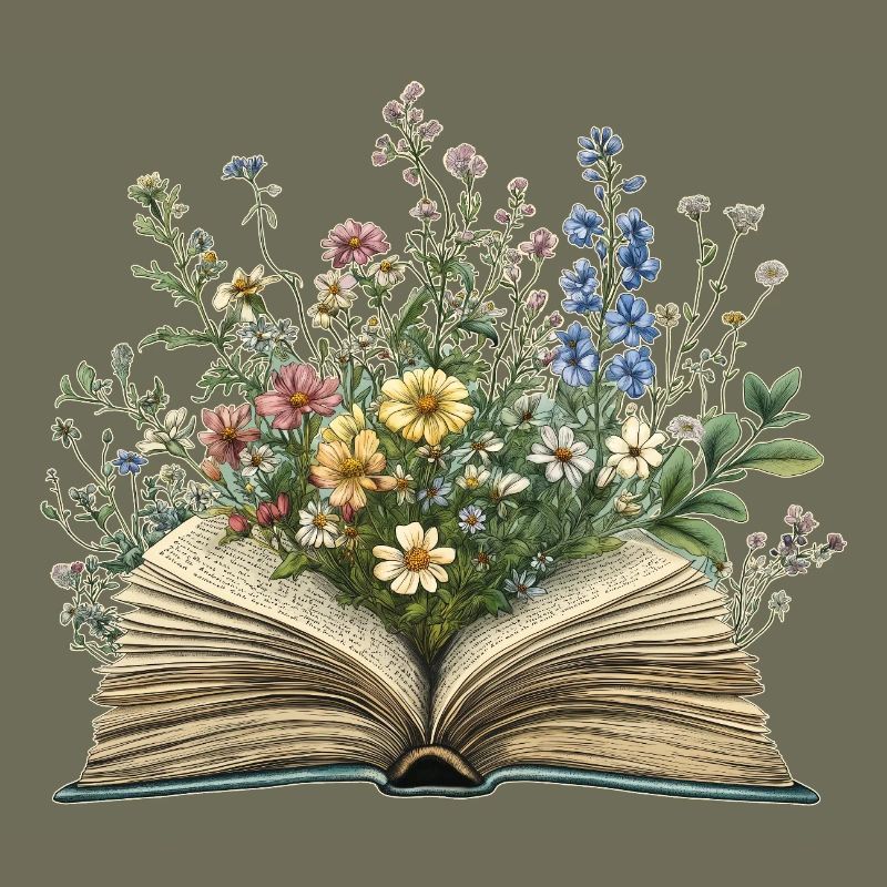 Buch mit Blumen