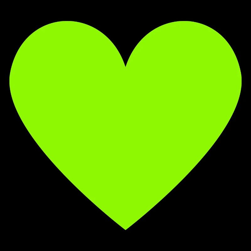 Neon Lime Herz grün retro
