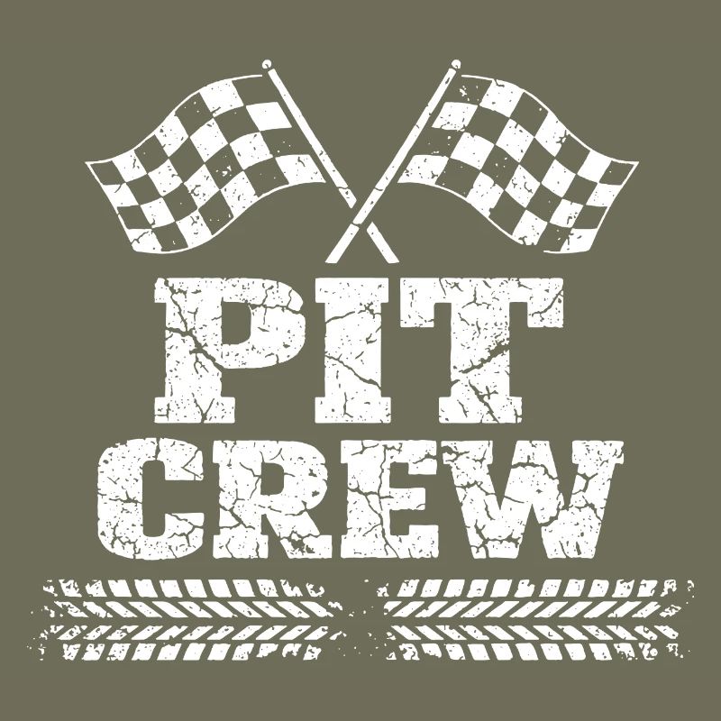 Pit Crew Équipe de Course Automobile Vintage